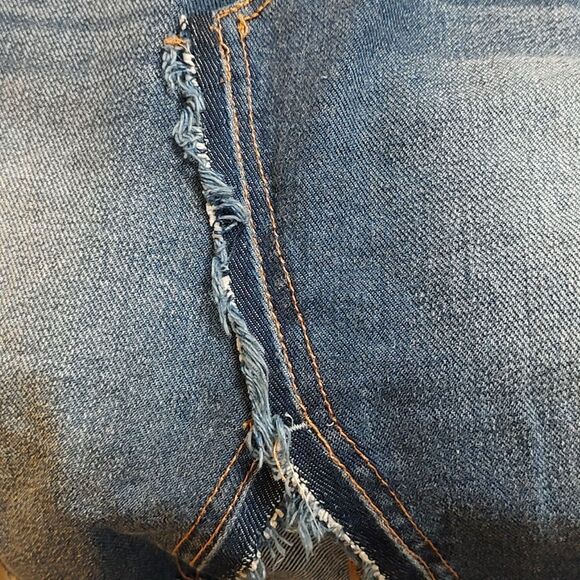 Jessica Simpson adorn high waist denim jean distressed skirt Sz 27 NWOT - Picture 6 of 7